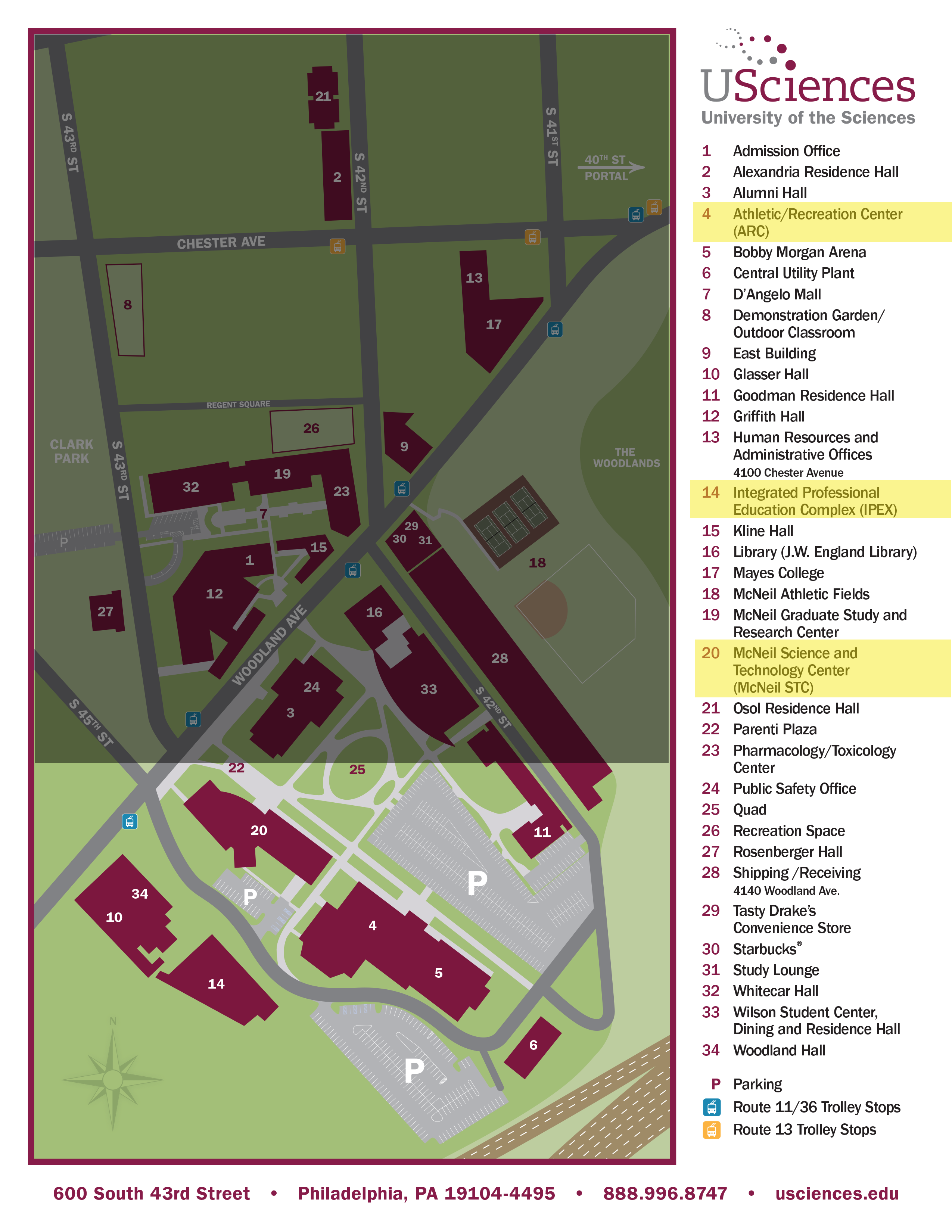 map of USciences